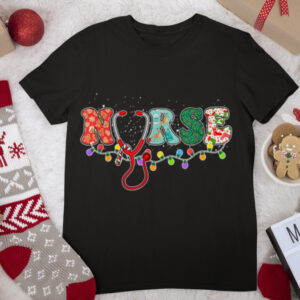 Christmas Nurse Nursing Cute Health Worker Christmas Pattern T Shirt