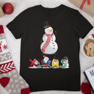 Christmas Snowman Pug TShirt Holiday Pajama Xmas 2021 Shirt T Shirt
