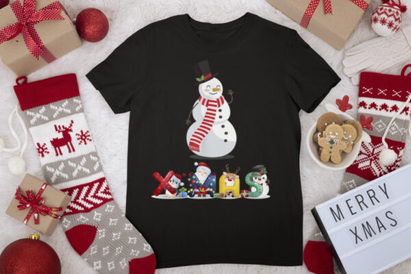 Christmas Snowman Pug TShirt Holiday Pajama Xmas 2021 Shirt T Shirt