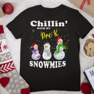 Christmas Teacher Cute Chillin With My Pre K Snowmies T Shirt