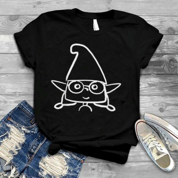 Christmas Trendy Drawing Elf With Glasses Pigtails T Shirt