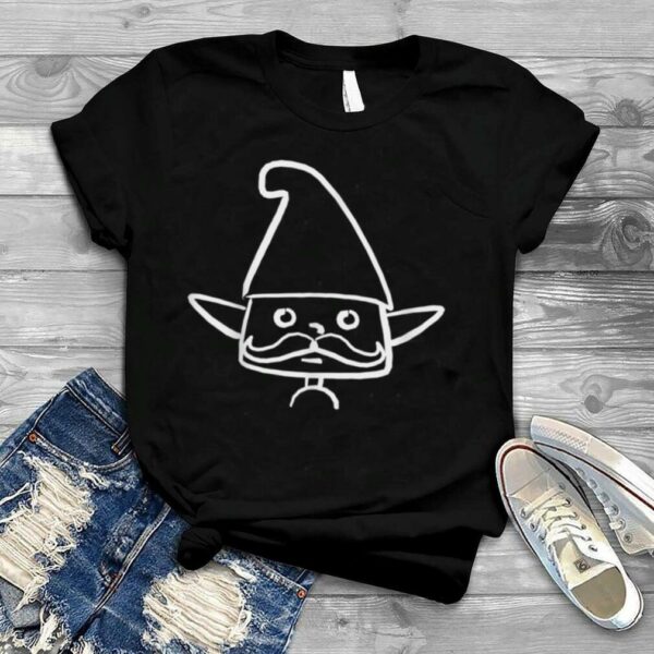 Christmas Trendy Drawing Elf With Mustache T Shirt