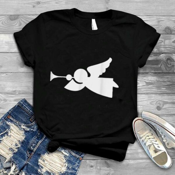 Christmas Trendy Drawing Flying Angel Horn T Shirt