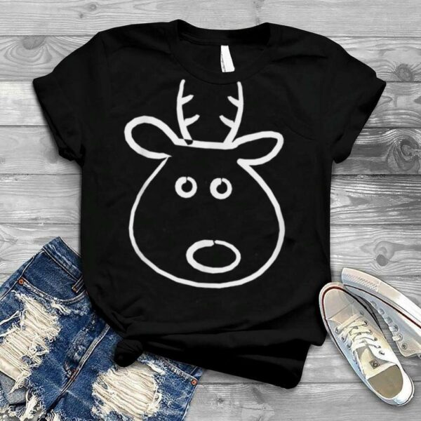 Christmas Trendy Drawing Reindeer T Shirt