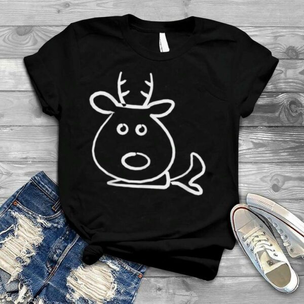 Christmas Trendy Drawing Reindeer With Carrot T Shirt