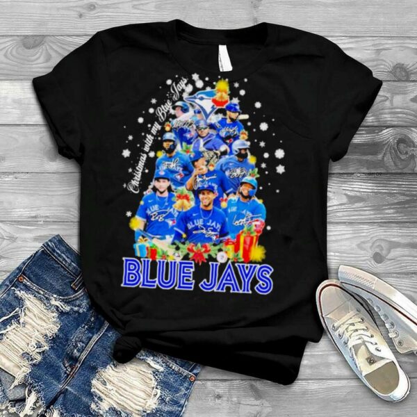 Christmas With My Toronto Blue Jays Tree 2022 Signatures Shirt