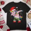 Christmas Xmas Pyjama Costume Santa Dabbing Unicorn T Shirt
