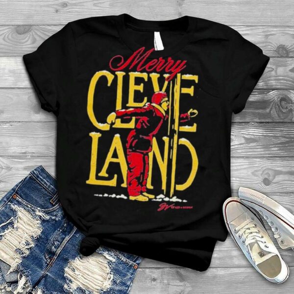 Cleveland Flag Pole Merry Christmas Shirt