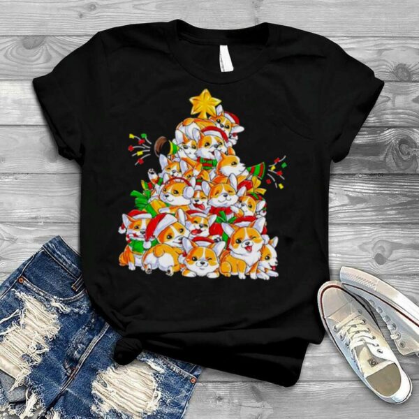 Corgi Christmas tree dog lovers shirt