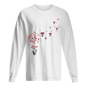 Dandelion flower texas tech red raiders logo hearts shirt