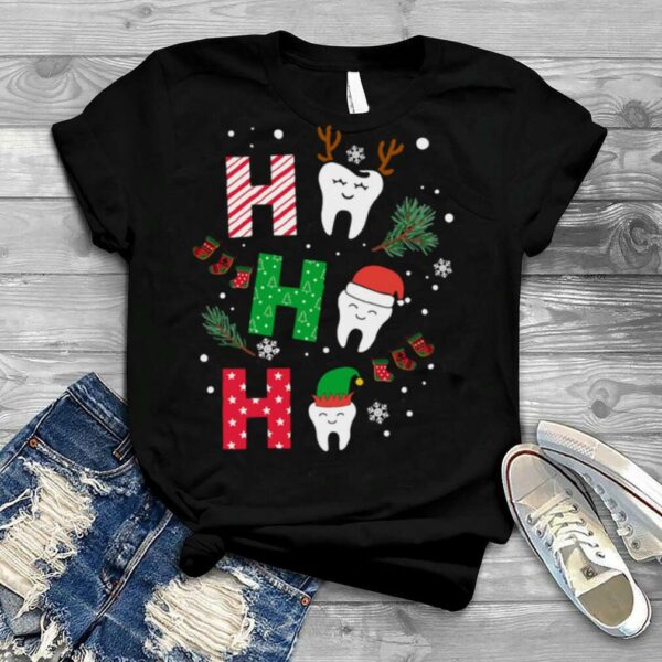 Dental Ho Ho Ho Reindeer Santa Elf Merry Christmas shirt