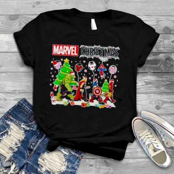 Disney Avengers Marvel Christmas abbey road 2022 shirt