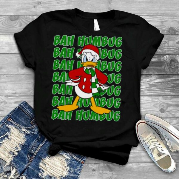 Disney Donald Duck Bah Humbug Christmas Text Stack T Shirt