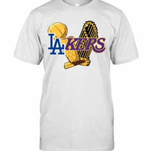 Dodgers Lakers 2020 World Champions Trophies Champions T-Shirt