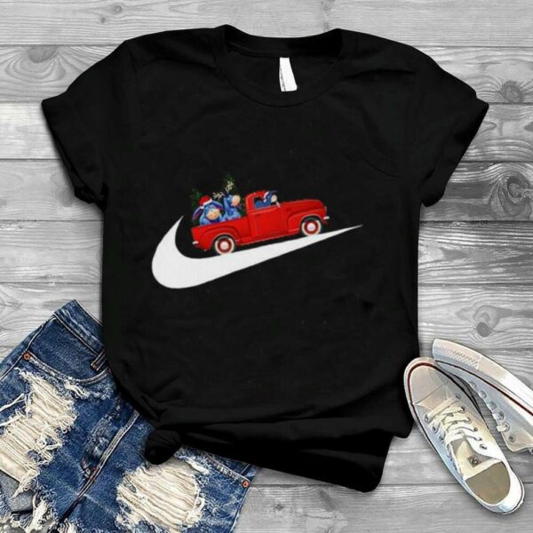 Eeyore Riding Red Car With Christmas Tree On Cars Nike T Shirt