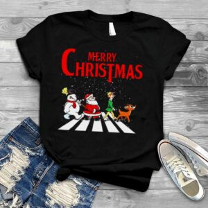 Elf Santa And Snowman Abbey Road Merry Christmas 2021 Shirt