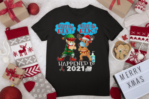 Elf and Reindeer Xmas Christmas 2021 T Shirt