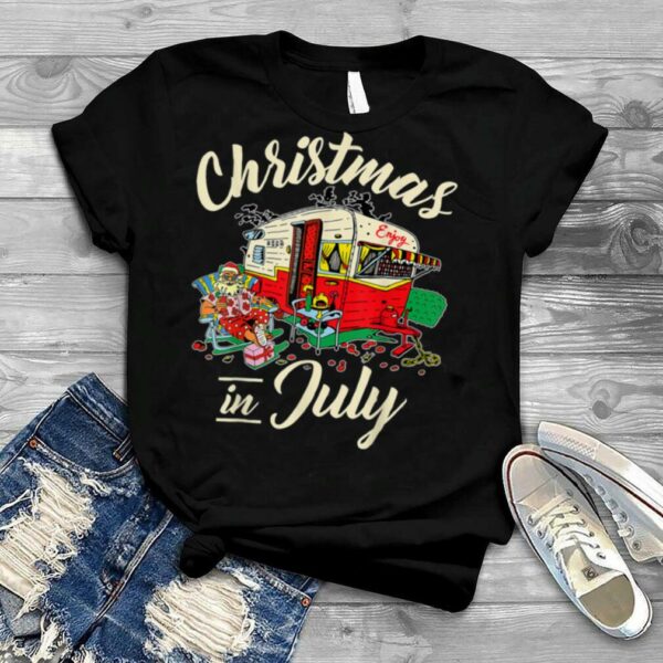 Enjoy Christmas in July Hippie RV Camping gift camping lover T Shirt