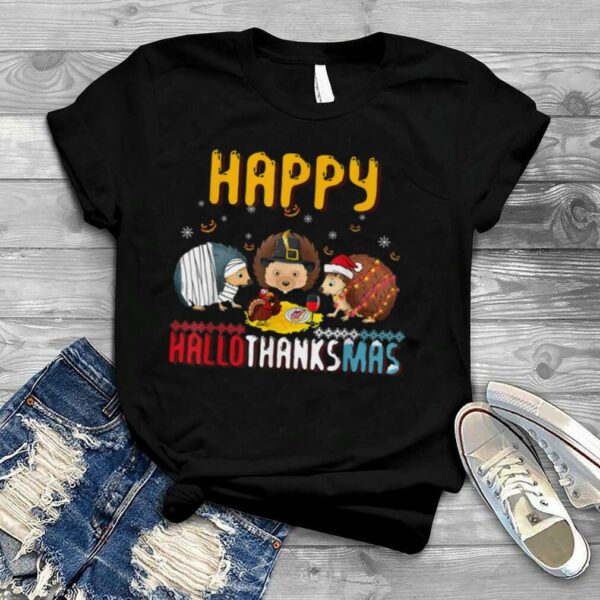 Fall Autumn Christmas Hedgehog Halloween Happy Thanksgiving T Shirt