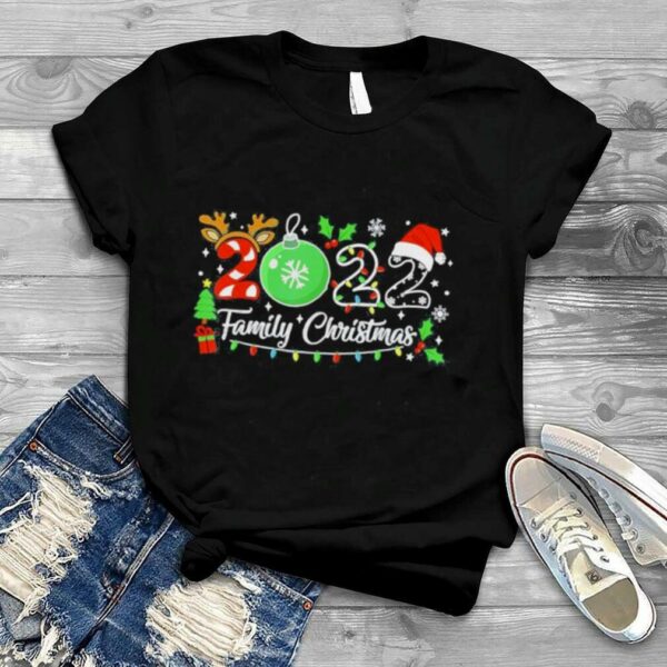 Family Christmas 2022 Merry Xmas Ball Light Garden Reindeer Shirt