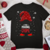 Fishing Gnome Buffalo Plaid Matching Family Christmas T Shirt