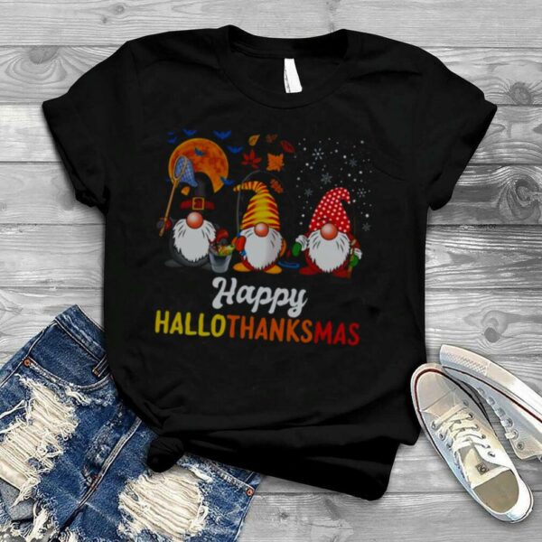 Fishing Gnome Halloween Thanksgiving Christmas Shirt