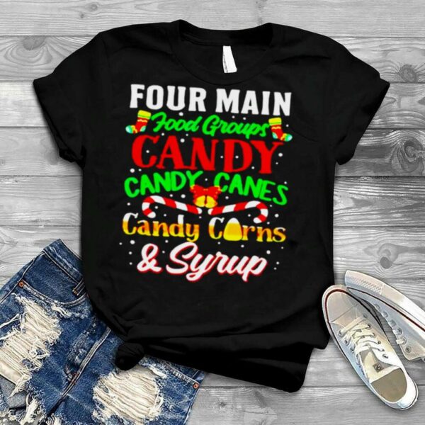 Four main food groups elf buddy christmas pajama shirt