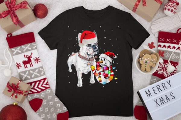 French Bulldog Christmas Santa T Shirt