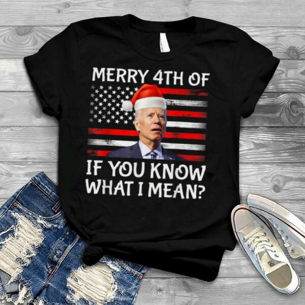 Funny Biden Confused Merry Happy 4th of July Christmas Flag T Shirt