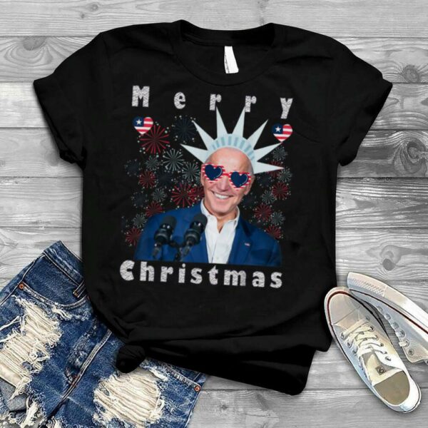 Funny Biden Merry Christmas For Fourth Of July T Shirt