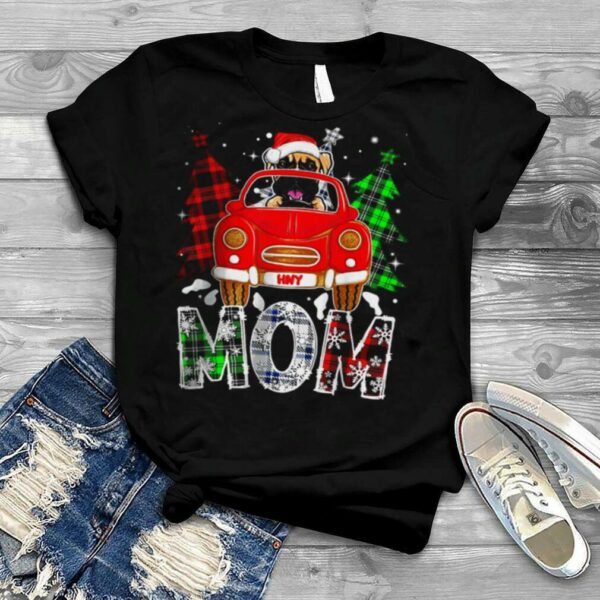 Funny Boxer Dog Mom Plaid Xmas Pajama Christmas Tree T Shirt