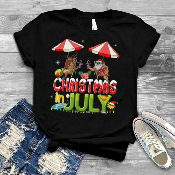 Funny Christmas in July Shirt Summer Beach Vacation Xmas T Shirt