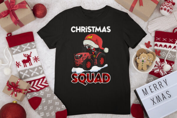 Funny Farm Farming Tractor Farmer Xmas Santa Christmas Squad T Shirt