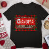 Funny Grandma Claus Leopard Buffalo Plaid Christmas Pajama T Shirt