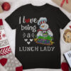 Funny I Love Being A Lunch Lady Snowman Ugly Christmas T Shirt