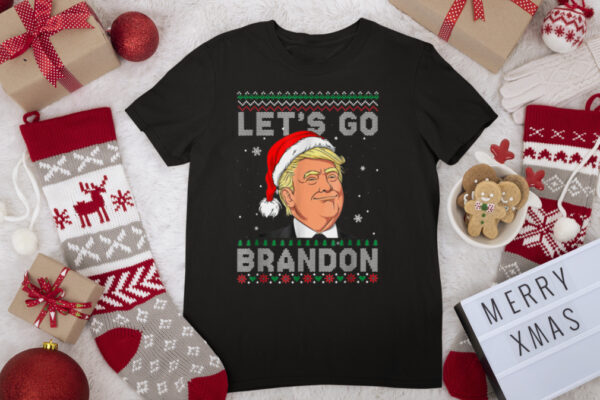 Funny Let’s Go Brandon Santa Donald Trump Ugly Christmas T Shirt