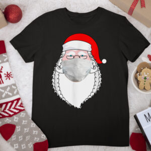 Funny Santa Claus Wearing A Face Mask Merry Christmas 2021 T Shirt