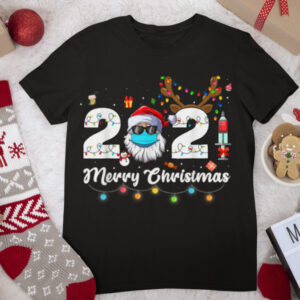 Funny Vaccinated Santa Wearing Face Mask Christmas Pajama T Shirt