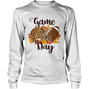 Game Day Football Fan Leopard Helmet Ball Fall Autumn Tshirts