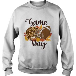 Game Day Football Fan Leopard Helmet Ball Fall Autumn Tshirts 3