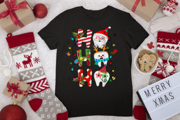 HO HO HO Cute Teeth Christmas Dental Squad Gifts T Shirt