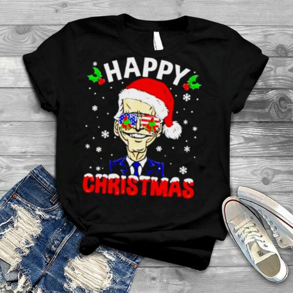 Happy Christmas Funny Joe Biden Santa Hat Xmas Snowflake shirt