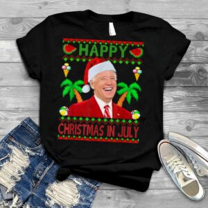Happy Christmas In July Biden Dazed Merry 4th Of July T Shirt