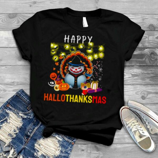 Happy Hallothanksmas Funny Halloween Thanksgiving Christmas shirt