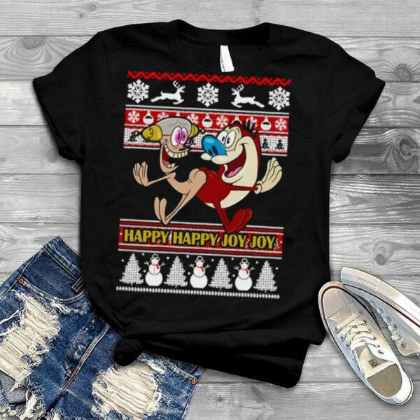 Happy Joy Merry Christmas Ren And Cat Ren And Stimpy 90s shirt