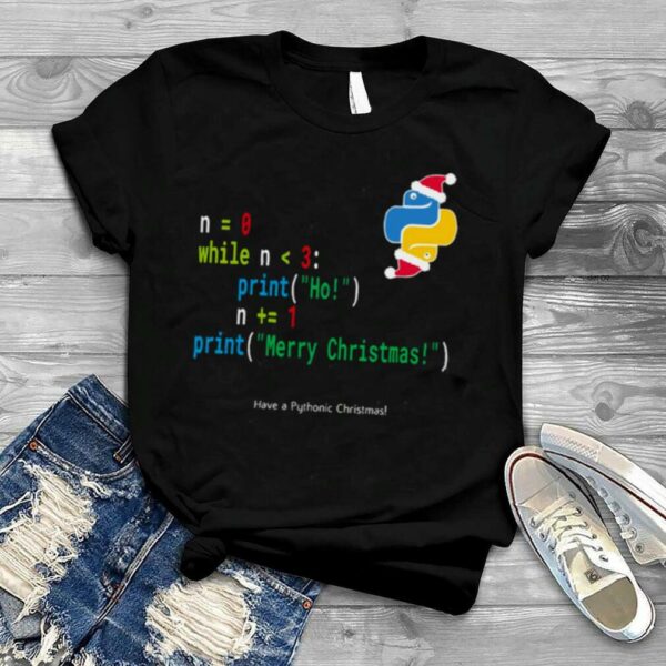 Ho Ho Ho Merry Christmas Python Geek Vintage shirt