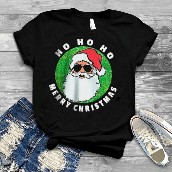 Ho Ho Ho Merry Christmas Santa Sunglasses Shirt