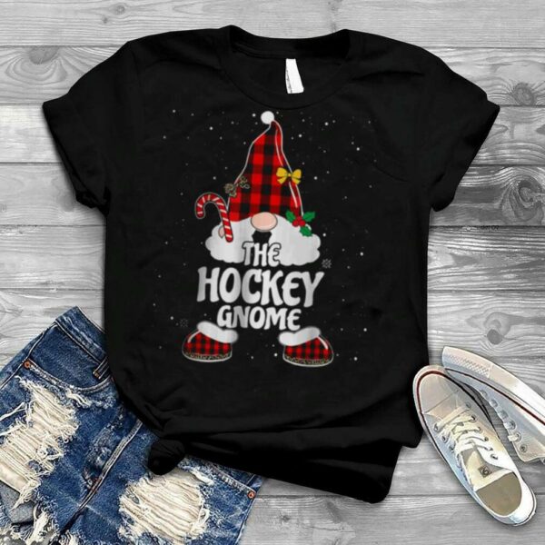 Hockey Gnome Buffalo Plaid Matching Family Christmas Pajama T Shirt