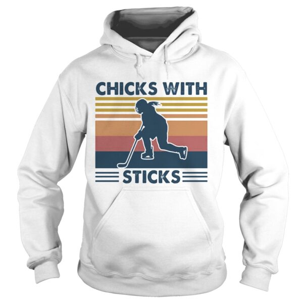 Hockey chicks with sticks vintage retro shirt