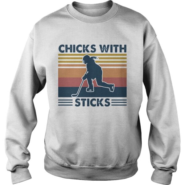 Hockey chicks with sticks vintage retro shirt